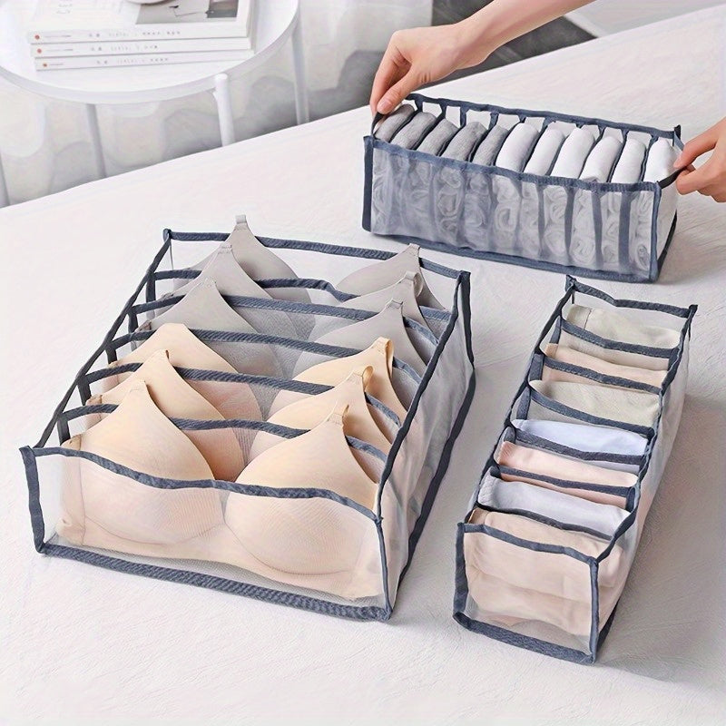 3-Donali mato ichki kiyimlar uchun shkafni tartibga solish to'plami, ko'ylaklar, ichki kiyimlar, paypoq uchun