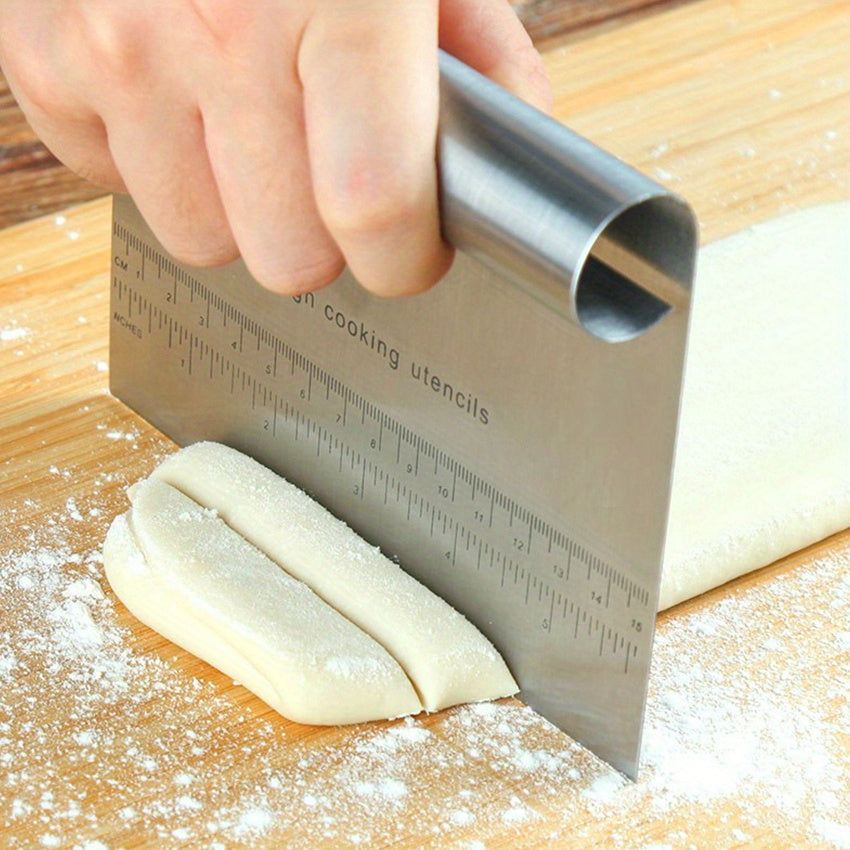 Stainless Steel Pastry Scraper Kitchen Dough Cutter Baking Tool