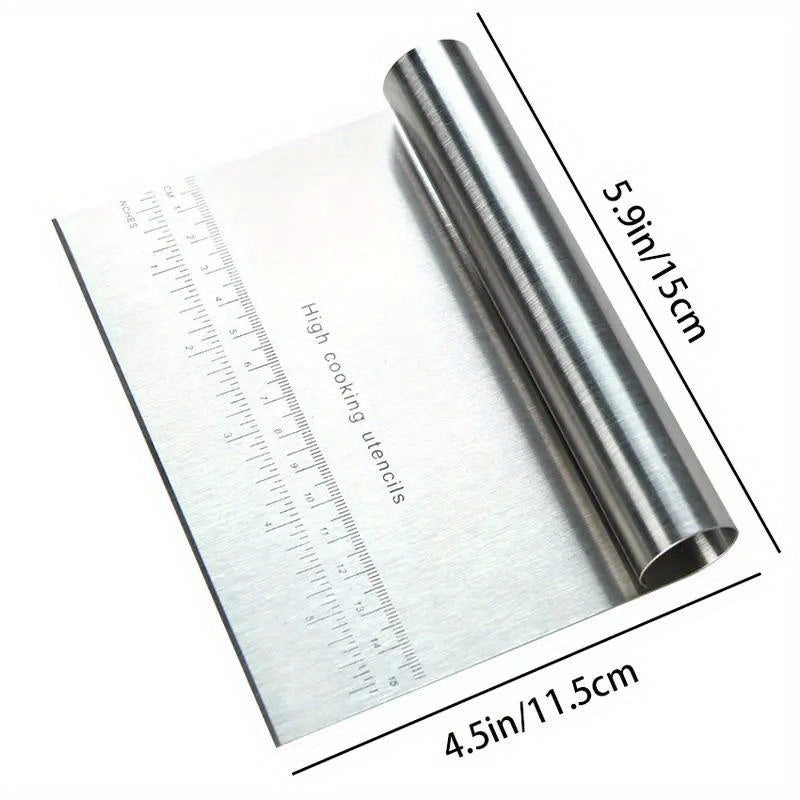 Stainless Steel Pastry Scraper Kitchen Dough Cutter Baking Tool