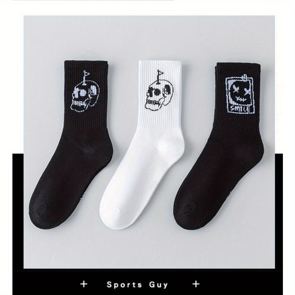Funny Graffiti Couple Socks Long Breathable Moisture-Wicking All Seasons