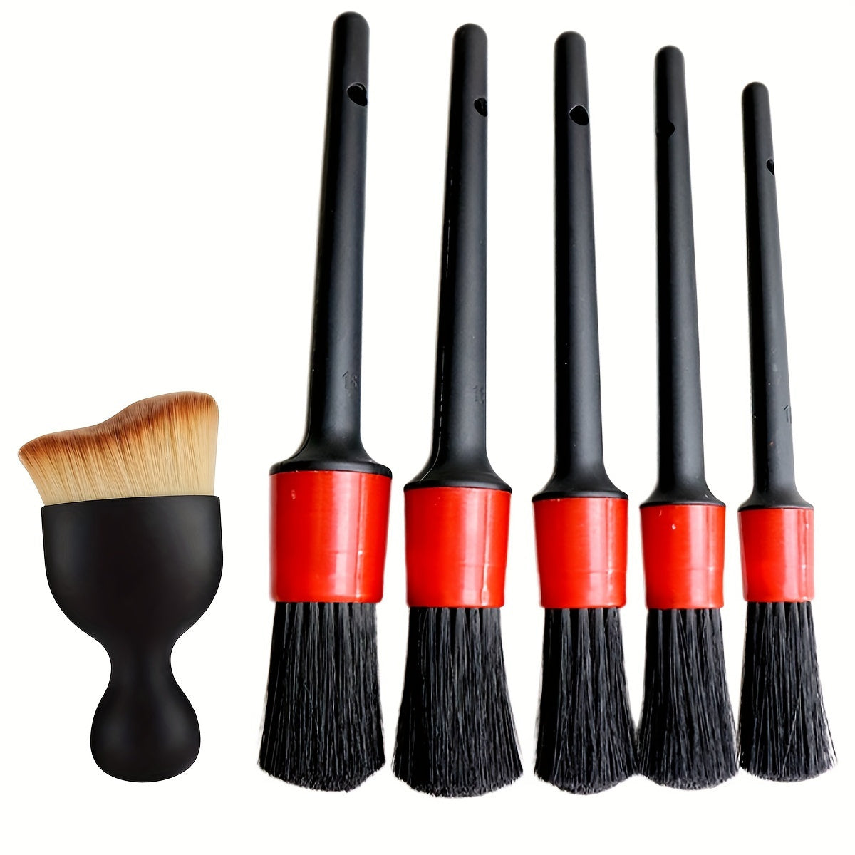 5-Piece Car Detailing Brush Set for Wheels Interior Dashboard and Air Vents