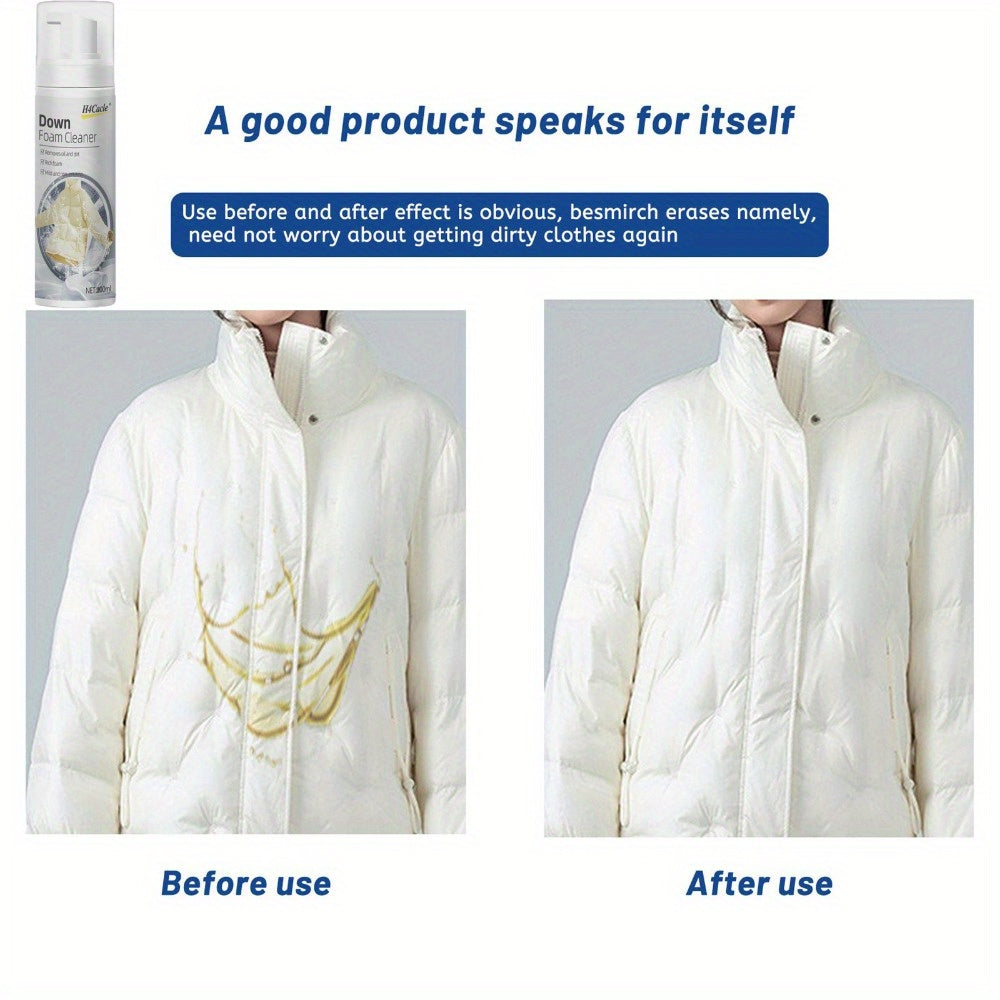 HCook No-Rinse Mat O'chiruvchi Sprey 200ML - Tovuq palto va uy uchun sitrik kislota bilan chuqur tozalovchi dog' o'chiruvchi - Tez quriydigan, suv ishlatmaydigan tozalovchi ko'pik kiyimlar va mebel uchun - Bir marta silashda dog'larni olib tashlaydi