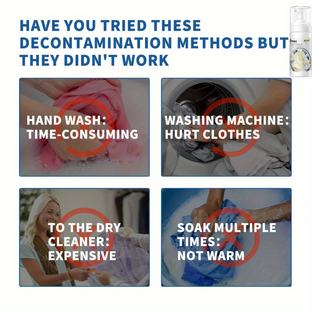 HCook No-Rinse Mat O'chiruvchi Sprey 200ML - Tovuq palto va uy uchun sitrik kislota bilan chuqur tozalovchi dog' o'chiruvchi - Tez quriydigan, suv ishlatmaydigan tozalovchi ko'pik kiyimlar va mebel uchun - Bir marta silashda dog'larni olib tashlaydi