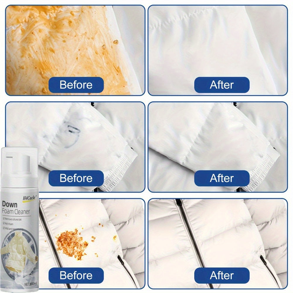 HCook No-Rinse Mat O'chiruvchi Sprey 200ML - Tovuq palto va uy uchun sitrik kislota bilan chuqur tozalovchi dog' o'chiruvchi - Tez quriydigan, suv ishlatmaydigan tozalovchi ko'pik kiyimlar va mebel uchun - Bir marta silashda dog'larni olib tashlaydi