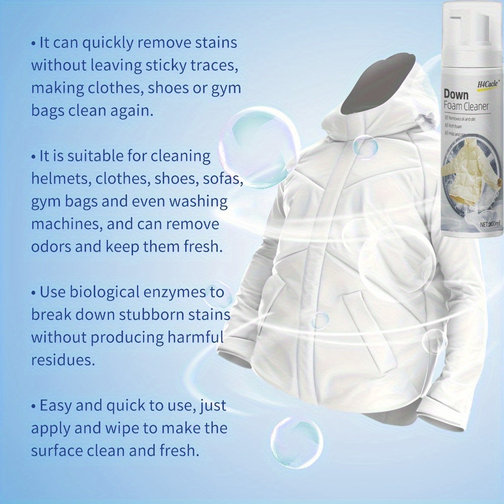 HCook No-Rinse Mat O'chiruvchi Sprey 200ML - Tovuq palto va uy uchun sitrik kislota bilan chuqur tozalovchi dog' o'chiruvchi - Tez quriydigan, suv ishlatmaydigan tozalovchi ko'pik kiyimlar va mebel uchun - Bir marta silashda dog'larni olib tashlaydi