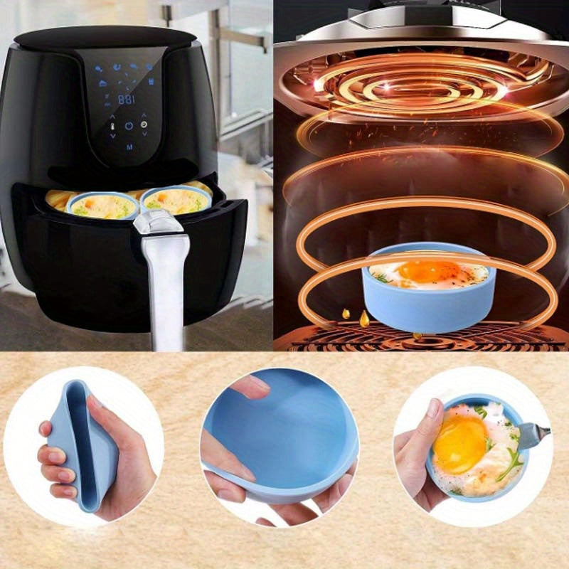 Силиконовая форма для яиц в аэрогриле для легкой очистки - многоразовая антипригарная форма для идеально приготовленных на пару яиц - необходимый кухонный аксессуар