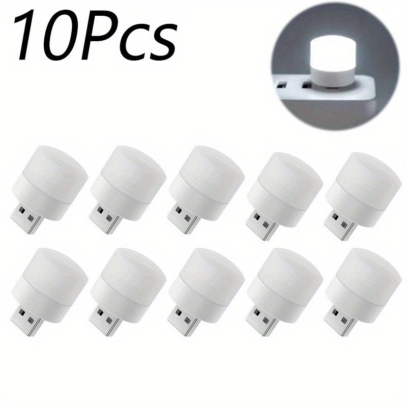 10 Mini USB Night Lights Soft Warm Glow for Bedroom and Computer Use