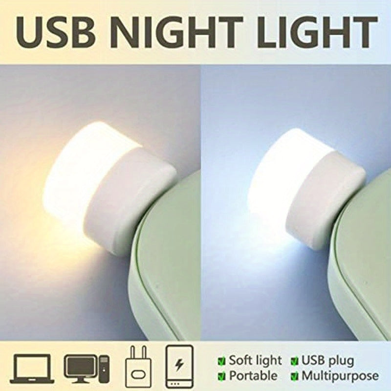 10 Mini USB Night Lights Soft Warm Glow for Bedroom and Computer Use
