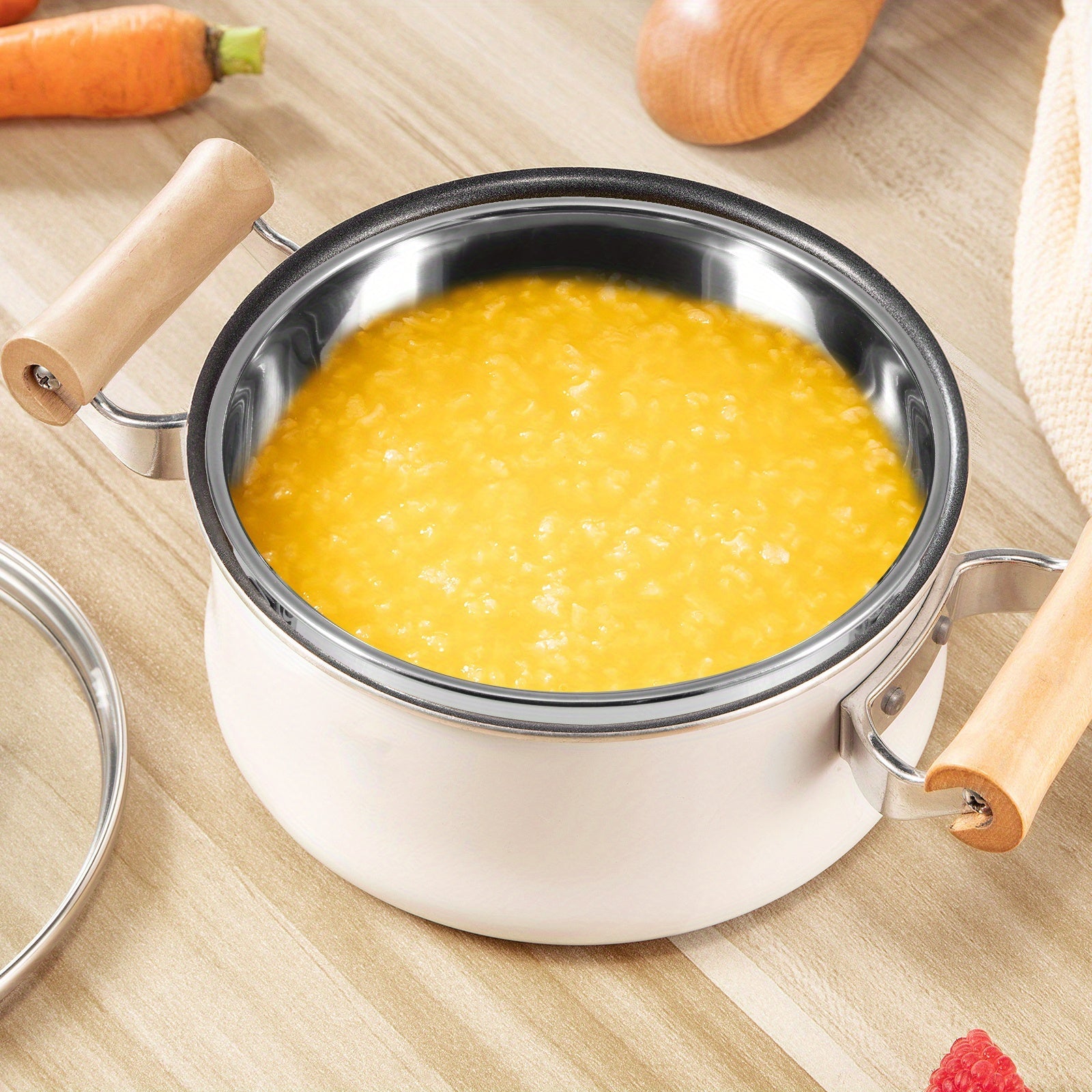 Stainless Steel Multi-Functional Flan Maker with Lid and Handle for Cheesecakes Puddings