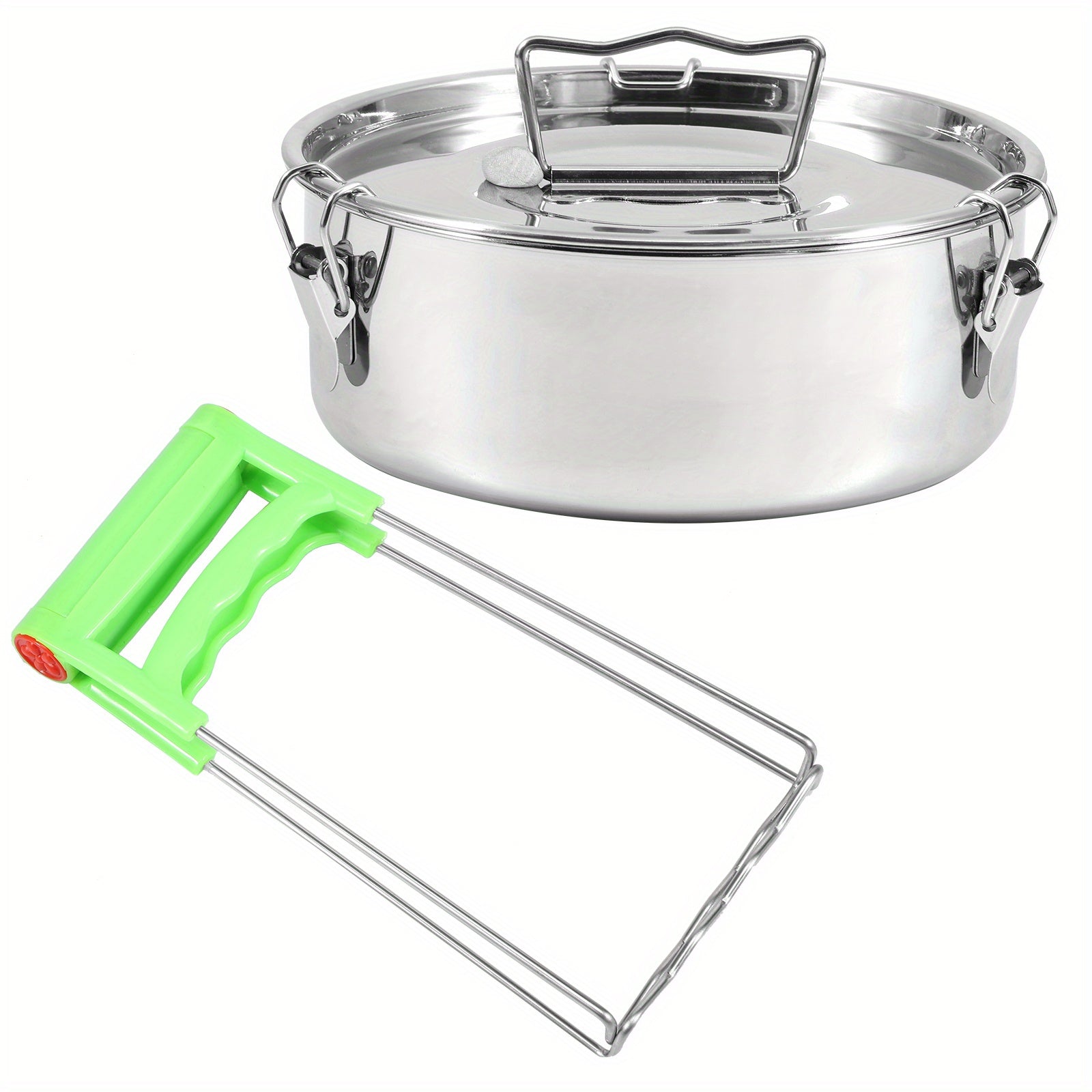 Stainless Steel Multi-Functional Flan Maker with Lid and Handle for Cheesecakes Puddings
