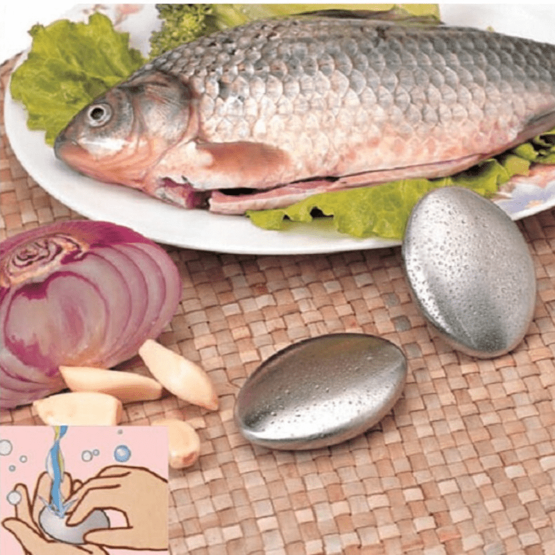 Jabón desodorante ovalado de acero inoxidable para eliminar olores de manos herramienta de cocina