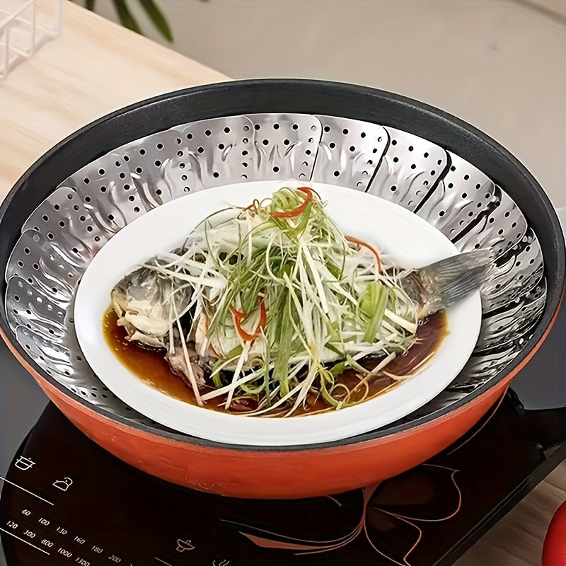 Stainless Steel Vegetable Steamer Basket Adjustable Foldable for Healthy Cooking