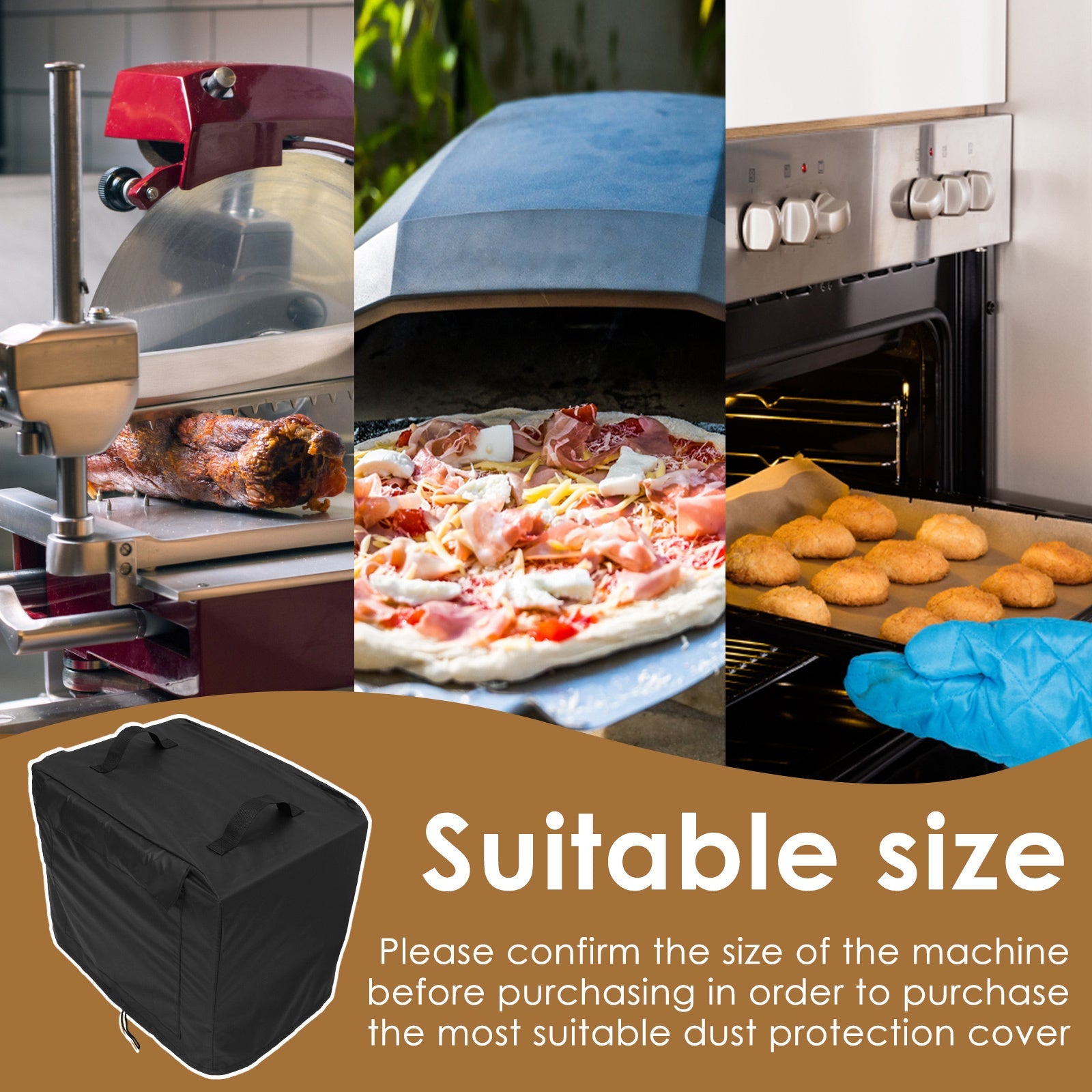 Go'sht kesgichining qopqog'i, suv o'tkazmaydigan 420D Oxford mat, chang va chizishga qarshi, oshxona uchun