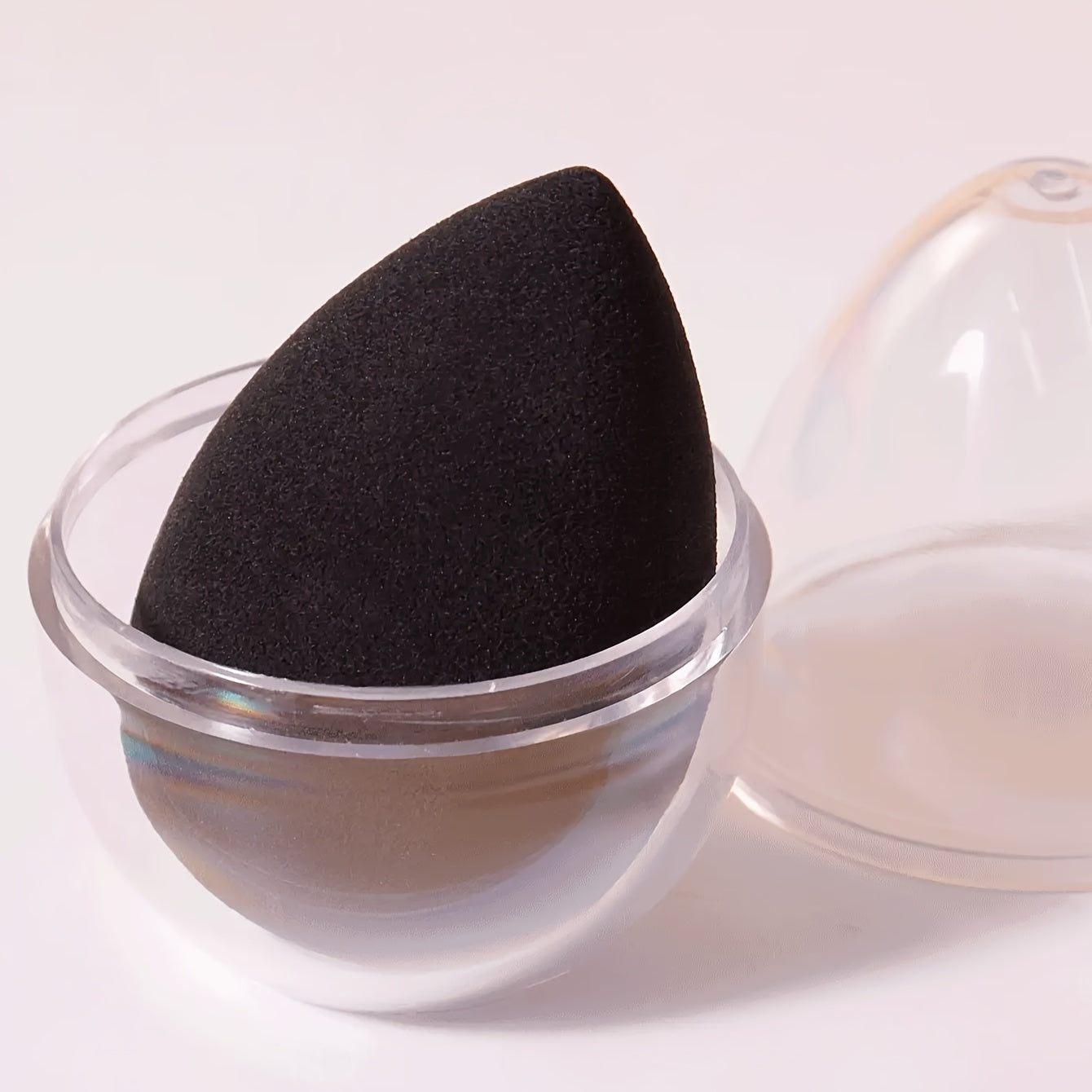 Губка для макияжа с коробкой для хранения, двойное использование, влажная и сухая, бьюти-блендер из PU
