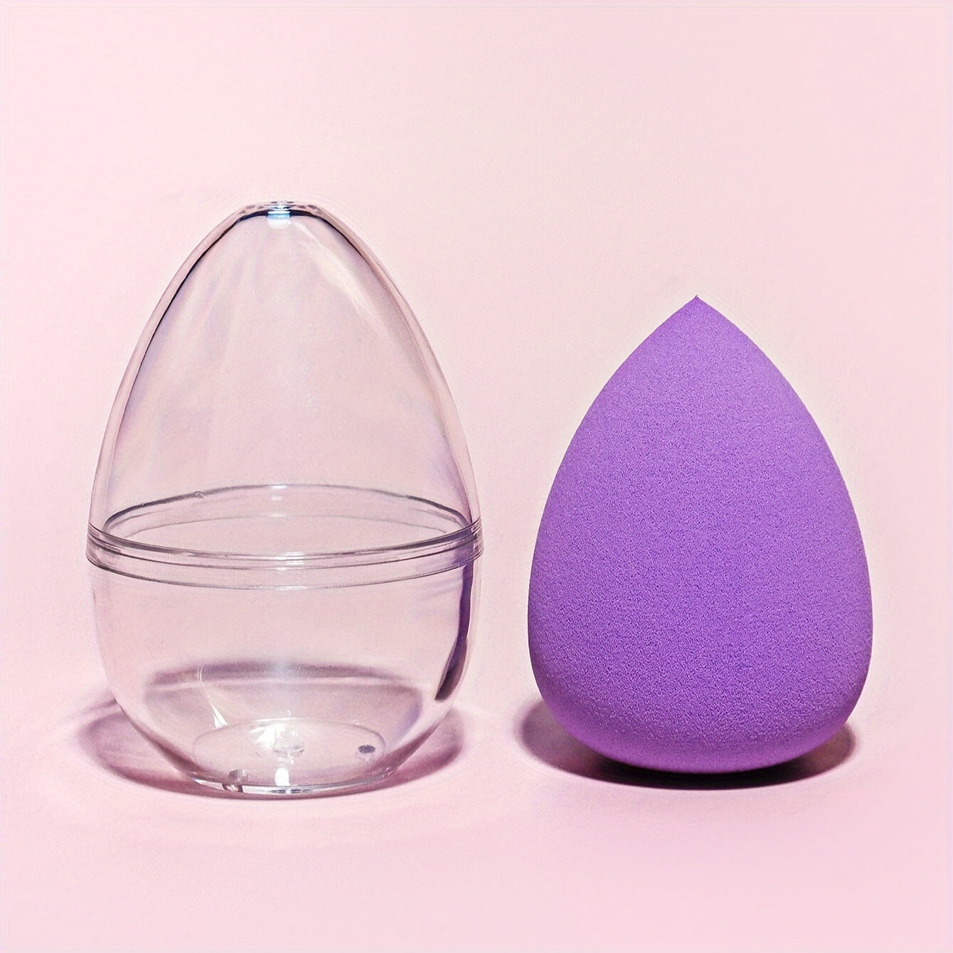 Губка для макияжа с коробкой для хранения, двойное использование, влажная и сухая, бьюти-блендер из PU