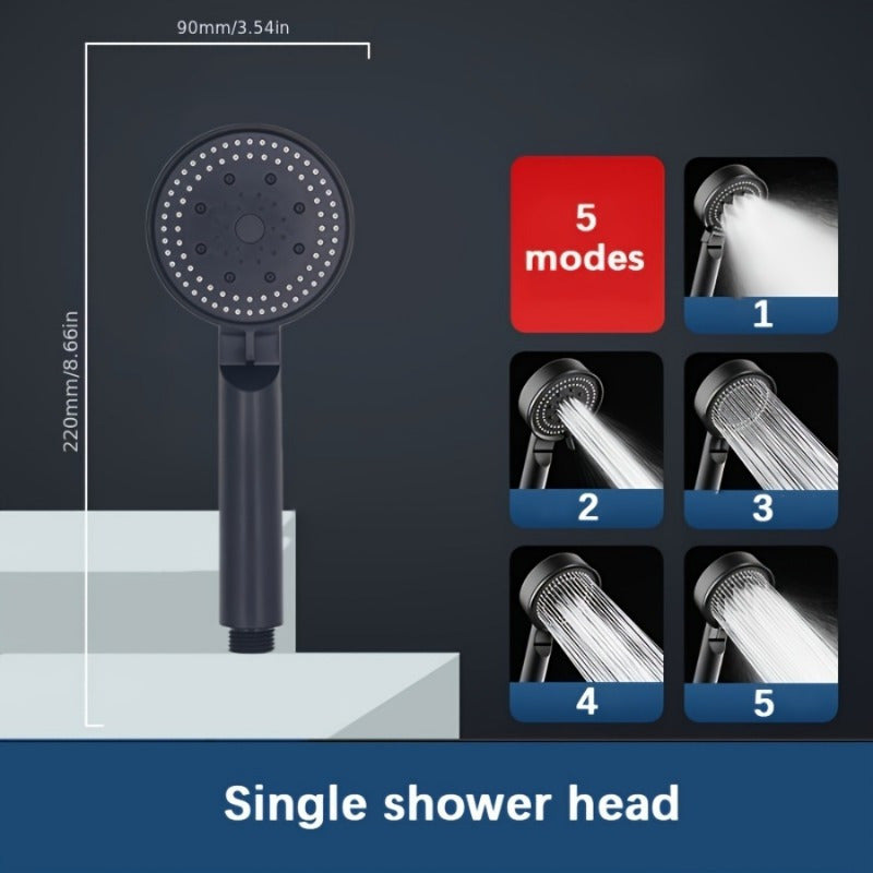 Water-Saving Shower Head with 5 Modes for Sensitive Skin Easy to Install No Batteries