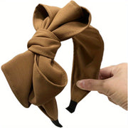 Women's Polyester Bow Headband with Pleated Design and Stylish Bow Accent