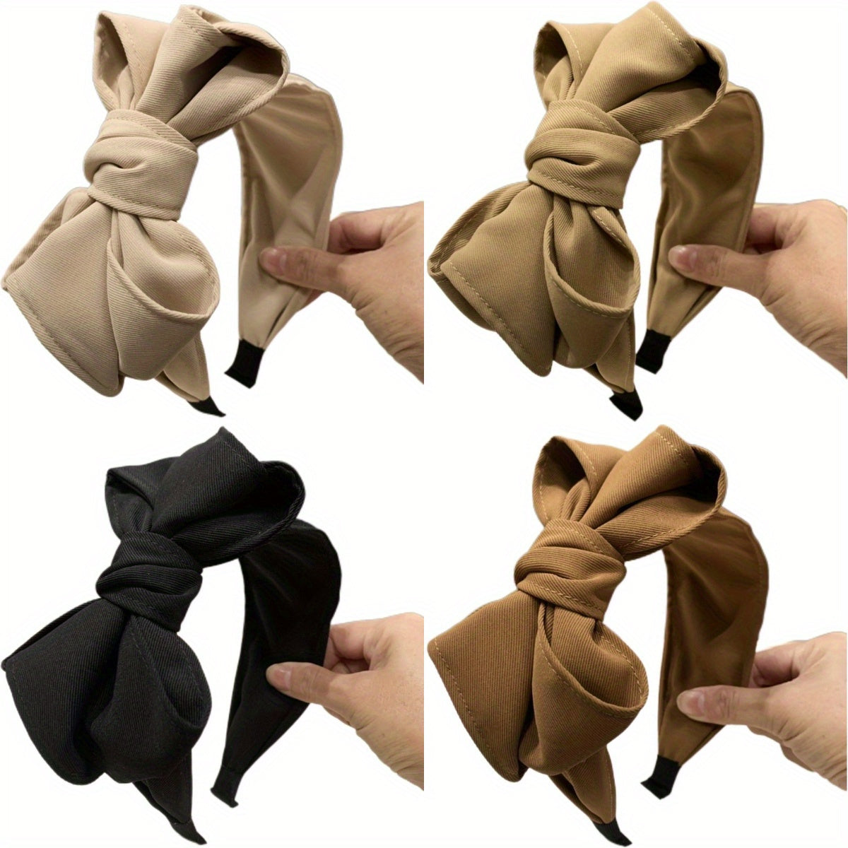 Women's Polyester Bow Headband with Pleated Design and Stylish Bow Accent