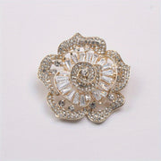 Rhinestone Flower Brooch Irregular Floral Design Statement Jewelry for Parties and Everyday