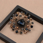 Elegant Water-Cut Rhinestone Flower Brooch for Women