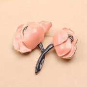 Minimalist Enamel Flower Brooch Pin Unisex Floral Jewelry Gift