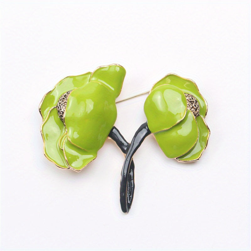 Minimalist Enamel Flower Brooch Pin Unisex Floral Jewelry Gift