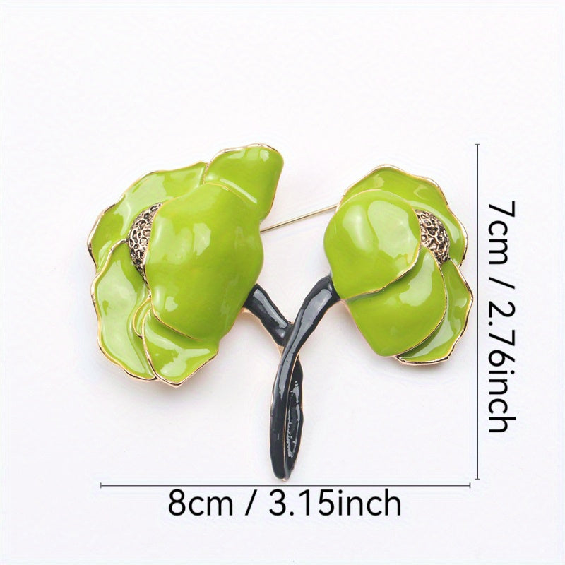 Minimalist Enamel Flower Brooch Pin Unisex Floral Jewelry Gift