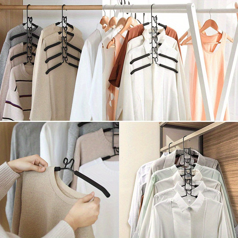Detachable 5-Tier Clothing Hanger Space-Saving Metal Organizer for Wardrobe