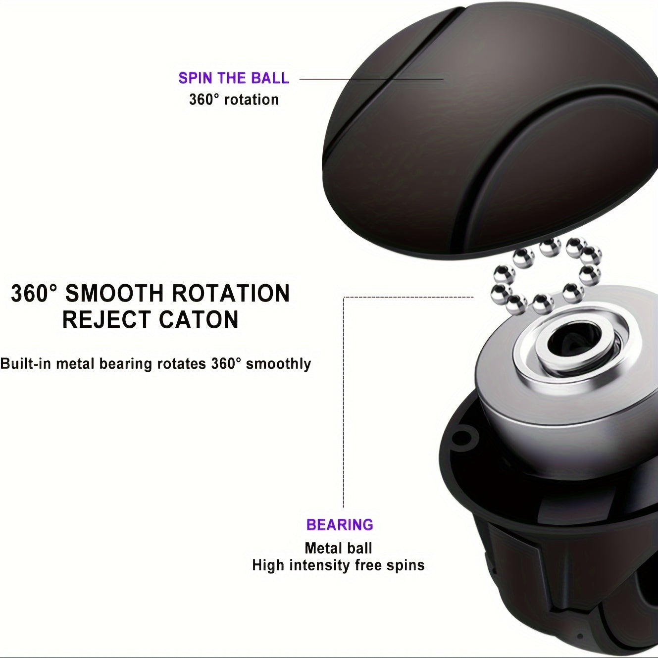 Silicone Steering Wheel Knob with Non-Slip Grip and 360° Rotation