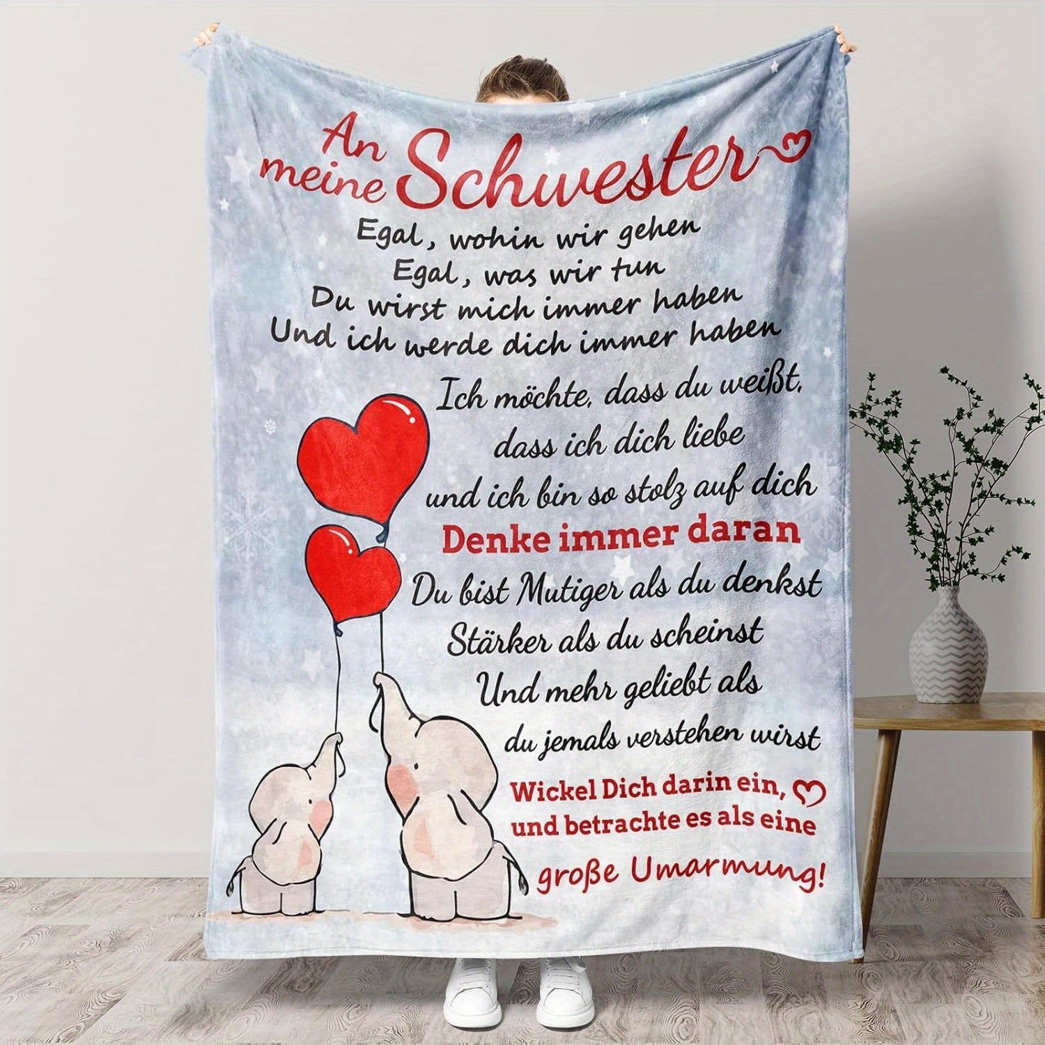 Soft Flannel Sofa Blanket for Sisters TV Throw Commemorative Gift 50x60 Inches