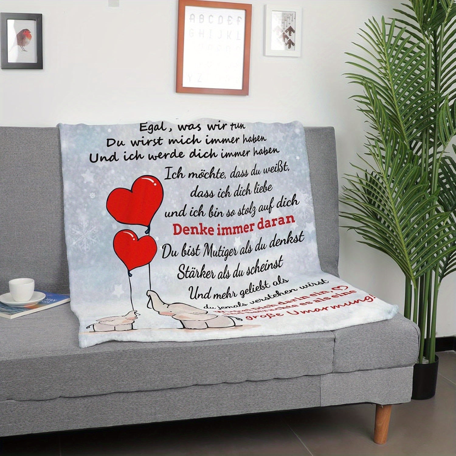 Soft Flannel Sofa Blanket for Sisters TV Throw Commemorative Gift 50x60 Inches