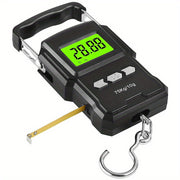 Digital Fish Scale with Ruler 75kg 165lb Luggage Hanging Hook Postal