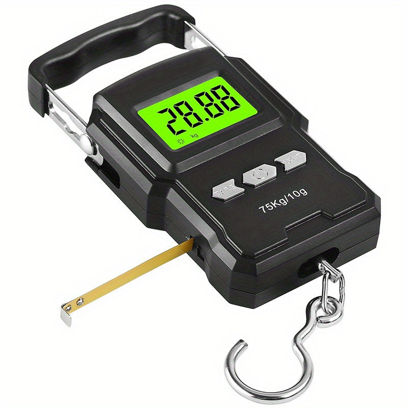 Báscula digital para peces con regla 75kg 165lb gancho para colgar equipaje postal