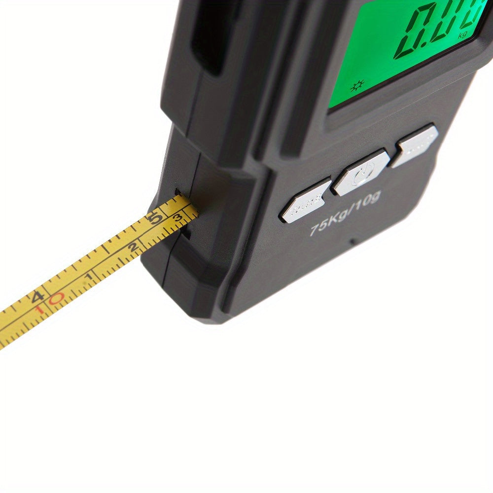 Digital Fish Scale with Ruler 75kg 165lb Luggage Hanging Hook Postal