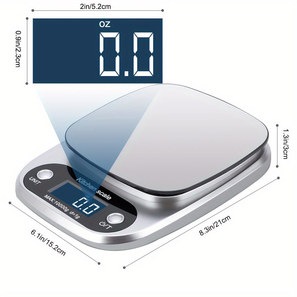 Digital Kitchen Scale 5kg/10kg with LCD Display Auto Shut-Off and Multiple Units