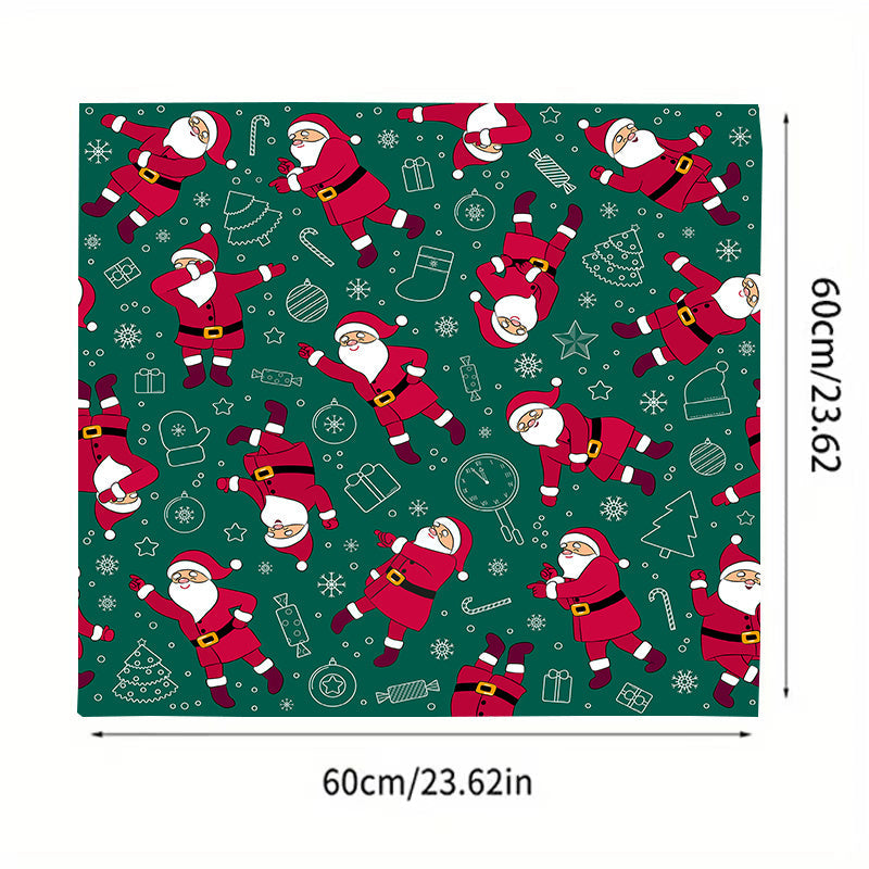 Funda festiva para lavadora con patrón de Santa de Navidad, 60cm, poliéster duradero