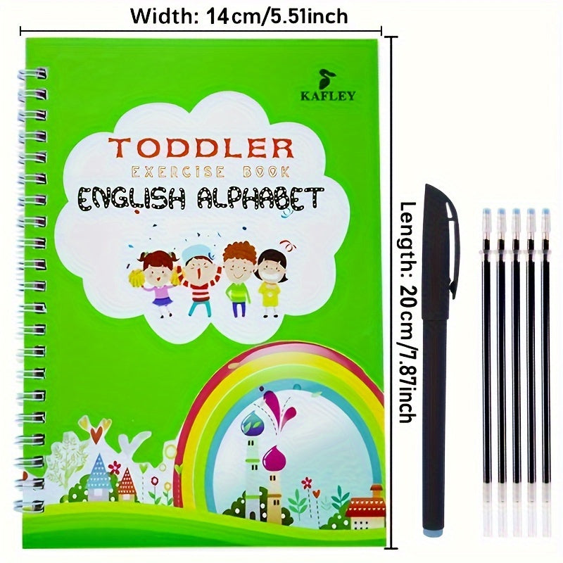 Educational Calligraphy Handwriting Workbook Set for Kids with Reusable Erasable Pen