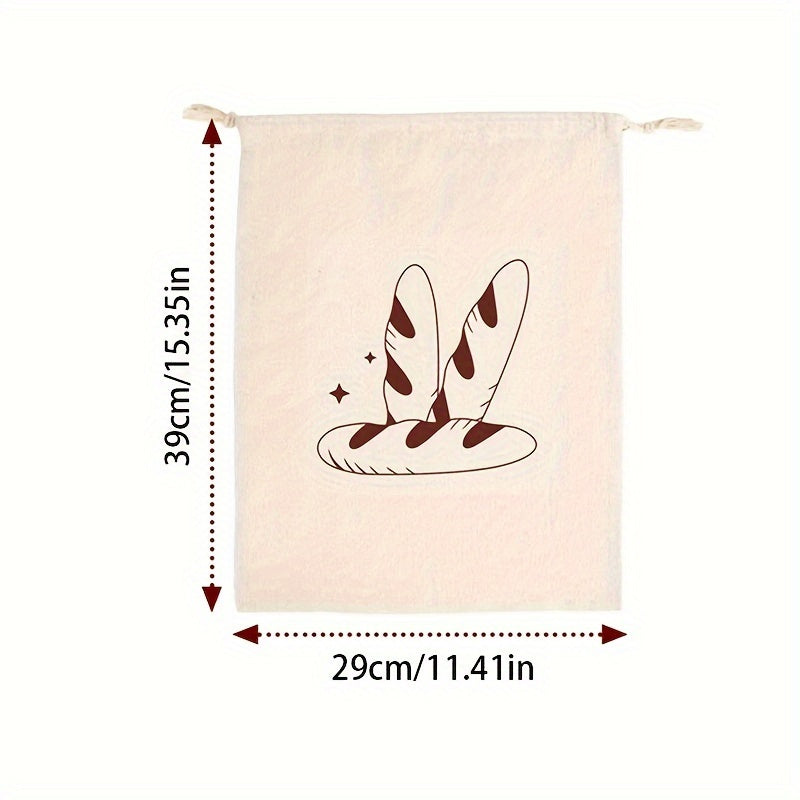 Bej qayta ishlatiladigan saqlash sumkasi, quyon quloqlari bilan, non, meva, sabzavotlar uchun