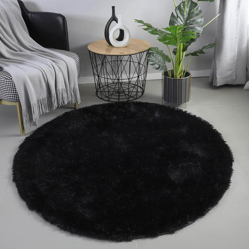 Plush Round Carpet Soft Stain-Resistant Slip-Resistant for Bedroom Living Room