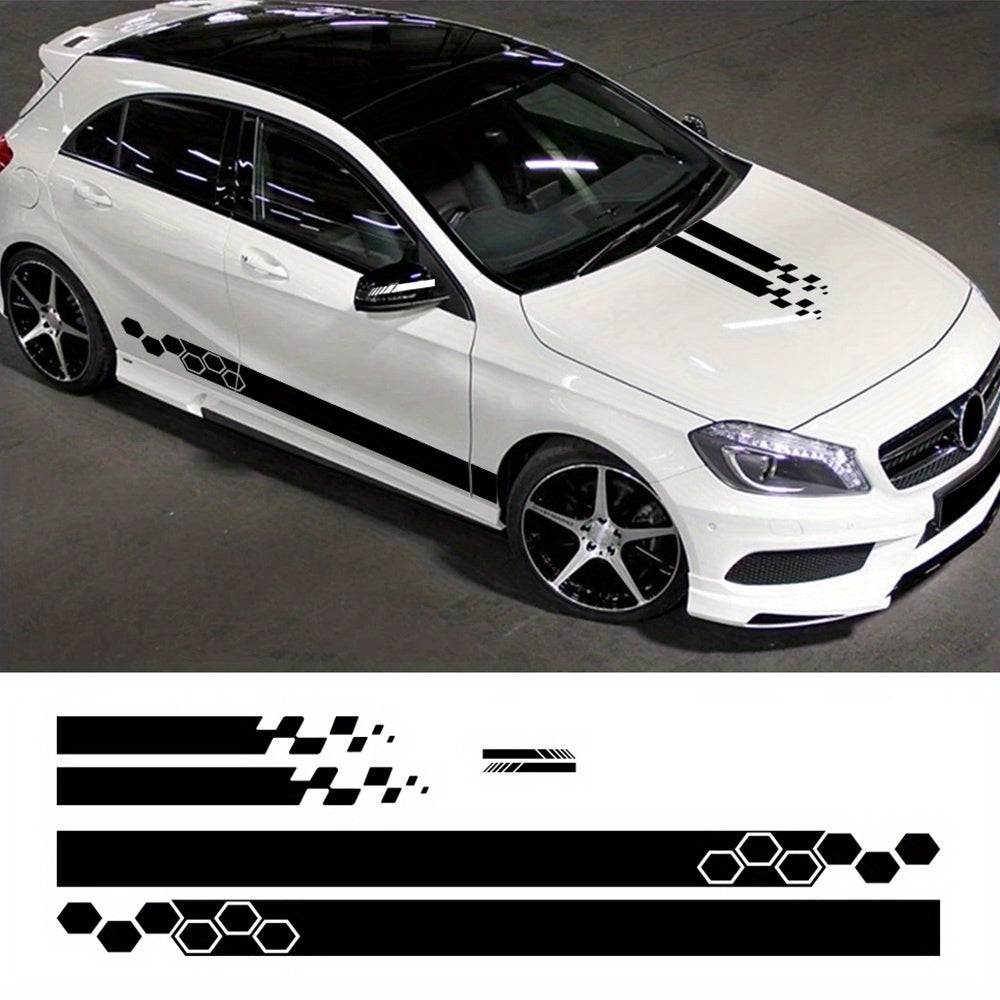 Car Vinyl Hood Stickers Racing Sport Decals Automotive Tuning Stripes Self-Adhesive Glossy