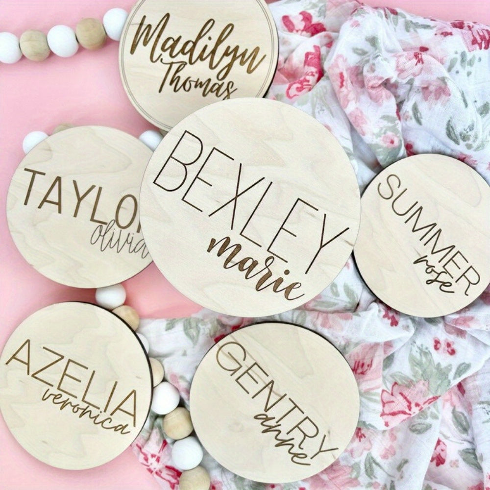 Personalized Wooden Name Plaque for Kids Custom Engraved Keepsake Photo Prop for Boys Girls