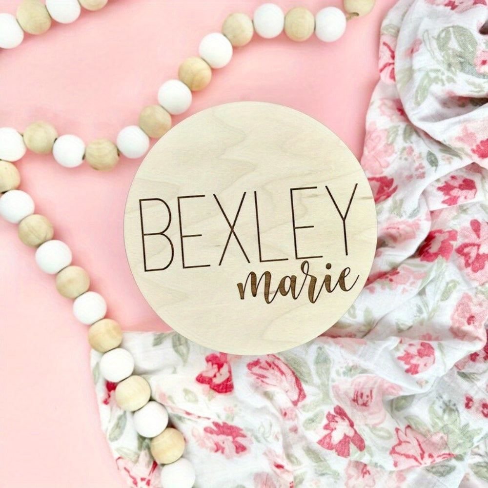 Personalized Wooden Name Plaque for Kids Custom Engraved Keepsake Photo Prop for Boys Girls