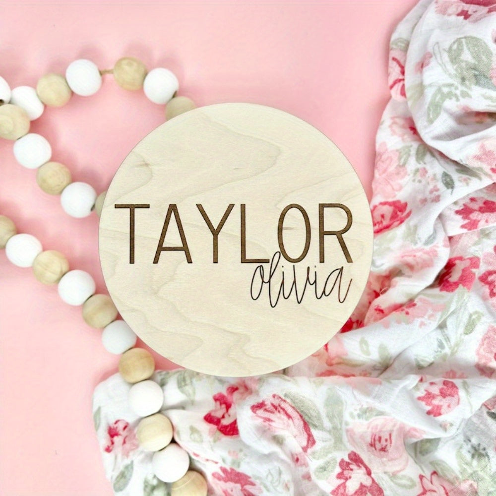 Personalized Wooden Name Plaque for Kids Custom Engraved Keepsake Photo Prop for Boys Girls