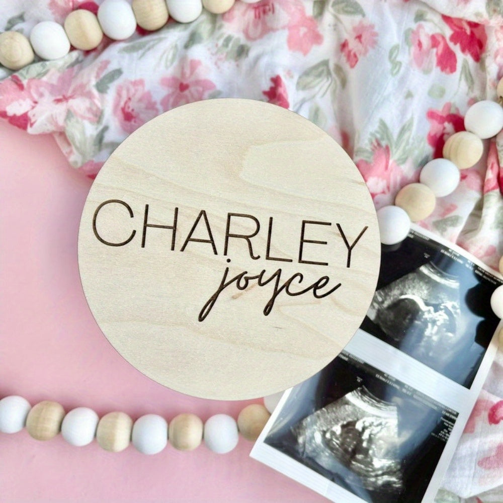 Personalized Wooden Name Plaque for Kids Custom Engraved Keepsake Photo Prop for Boys Girls
