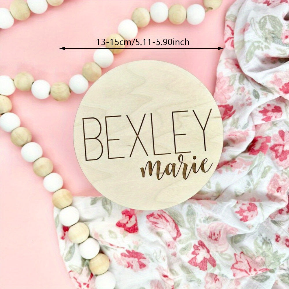 Personalized Wooden Name Plaque for Kids Custom Engraved Keepsake Photo Prop for Boys Girls