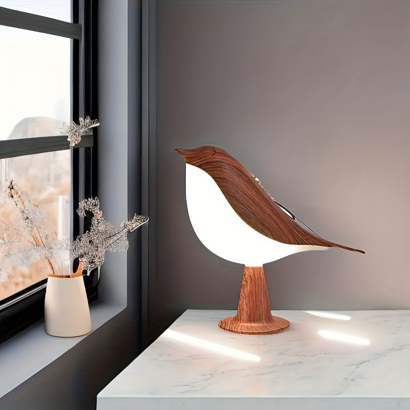 Art Deco Bird Table Lamp with Touch Control Dimmable Plastic Shade and Animal Theme
