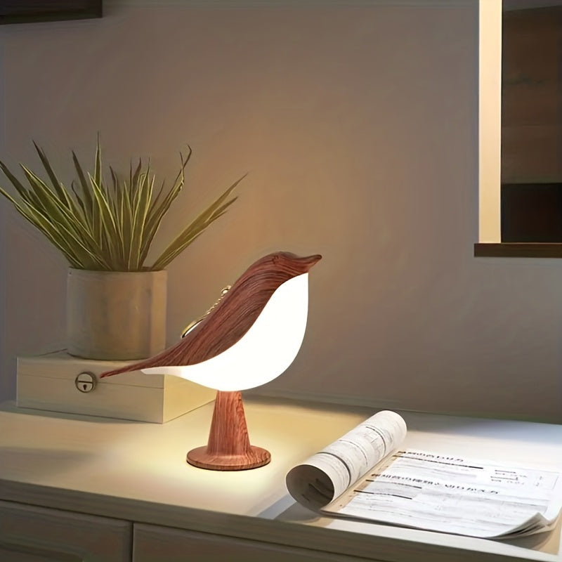 Art Deco Bird Table Lamp with Touch Control Dimmable Plastic Shade and Animal Theme