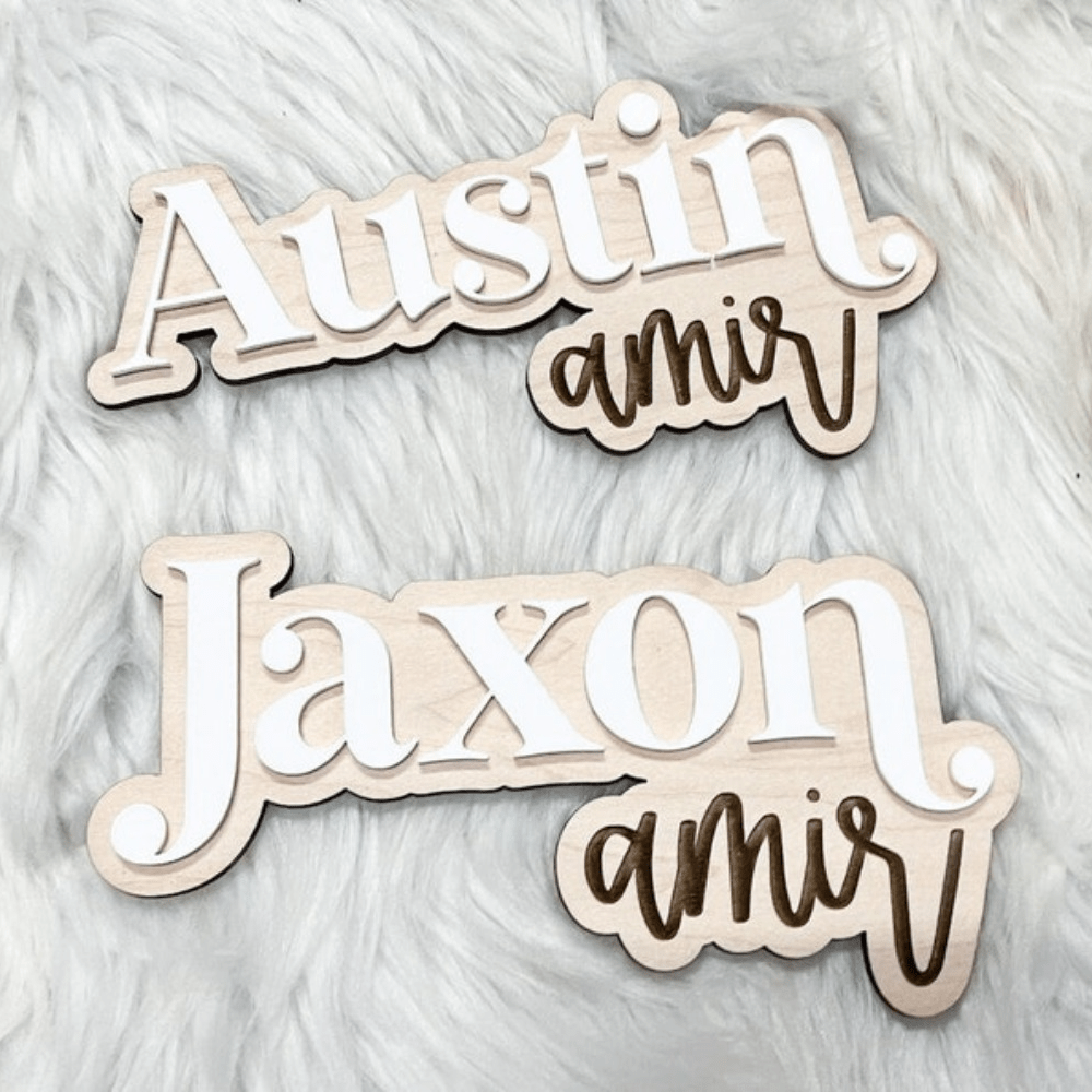 Personalized Wooden Name Sign for Kids Custom Birth Announcement Plaque