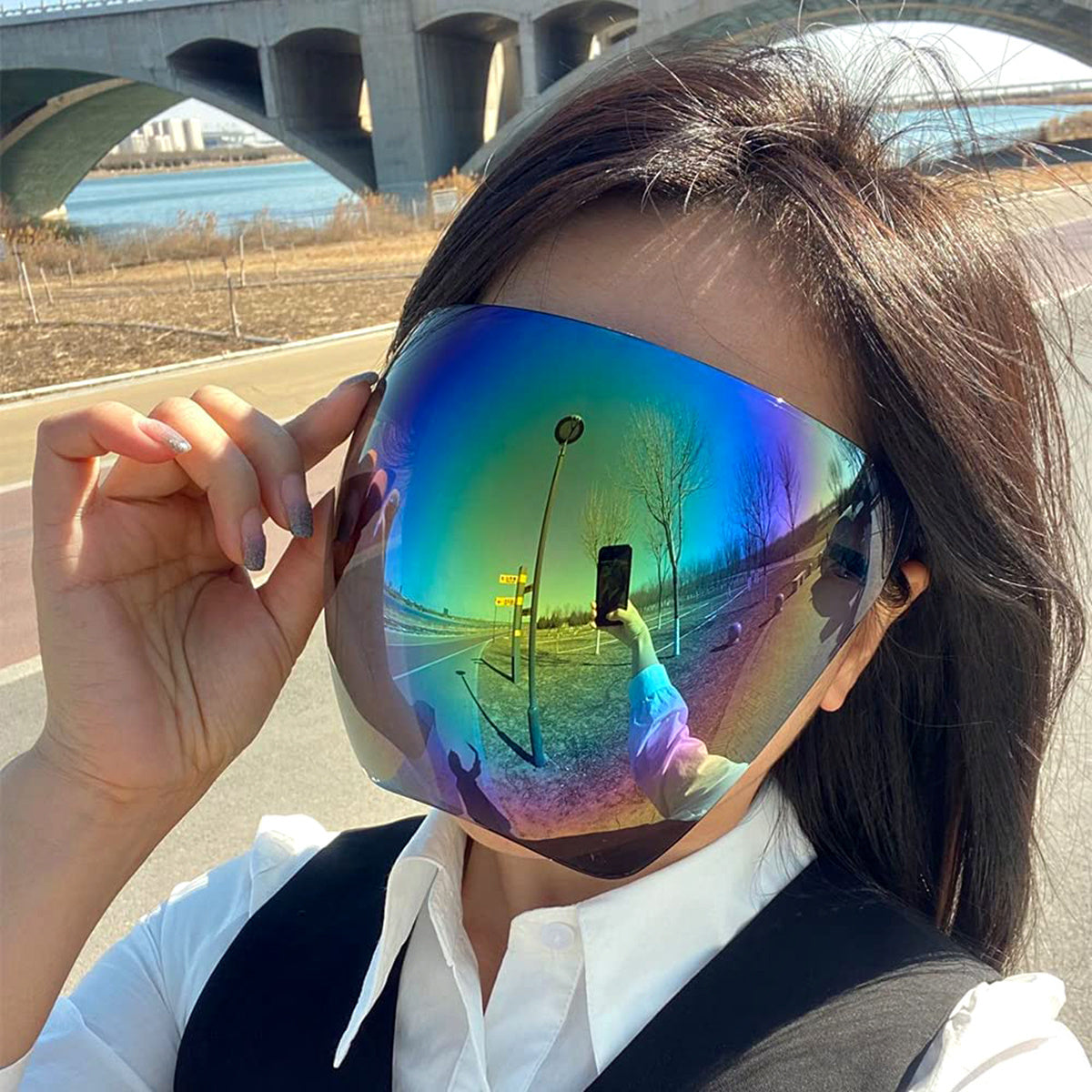 Unisex Anti-Fog Colorful PVC Protective Goggles for Cycling and Outdoor Activities