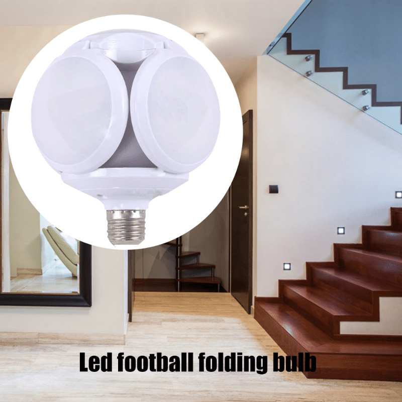 LED Foldable Fan Blade E27 Light Bulb for Home Garage Lighting